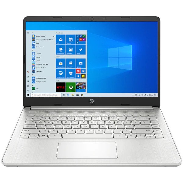 Laptop HP 14s-fq1006nq, AMD Ryzen 7 5700U pana la 4.3GHz, 14" Full HD, 8GB, SSD 256GB, AMD Radeon Graphics, Windows 10 Home, Argintiu