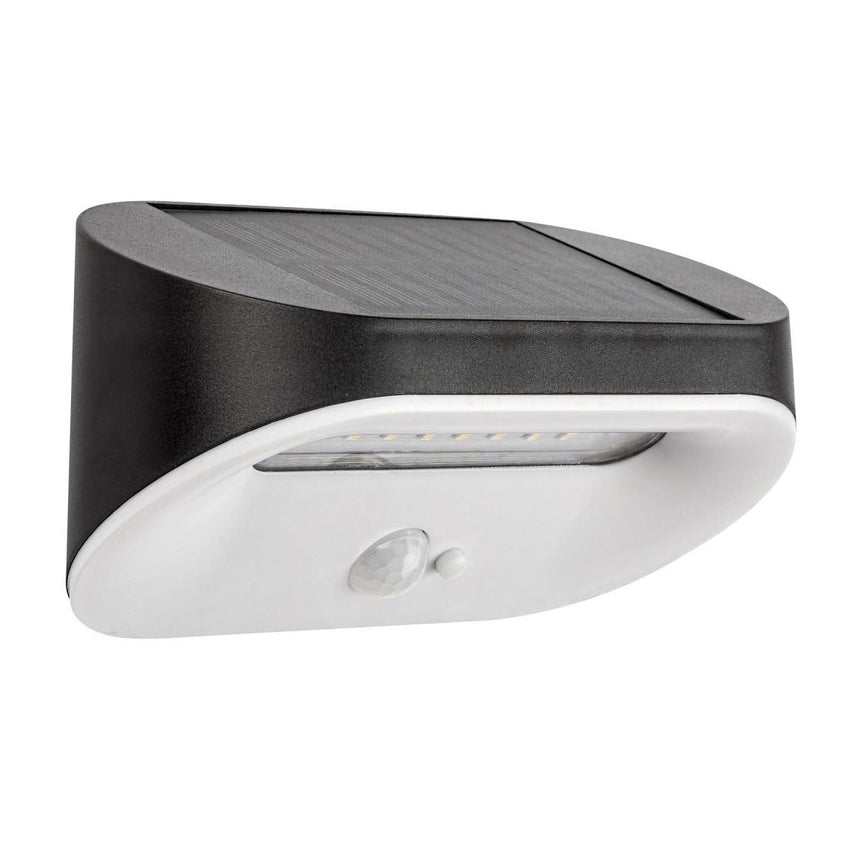 Lampa solara cu senzor de miscare, Rabalux, Plastic, LED, 3.2 W, 3.7 V, IP44, Negru/Alb