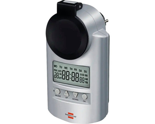 Priza cronometru digital Brennenstuhl Primera-Line DT, 230V 16A, IP44, Argintiu