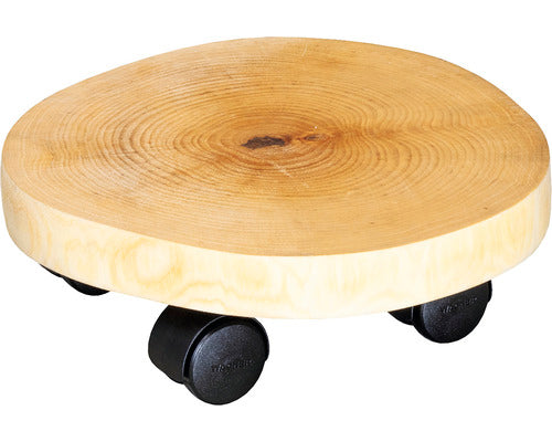 Suport Ghiveci Cu Roti Wagner Mesteacan Ø 25 Cm Lemn