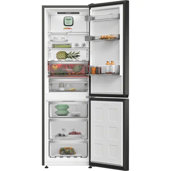 Combina Frigorifica GRUNDIG GKPN66830LXR, No Frost, 316 l, H 186.5 cm, Clasa D, Dark Inox