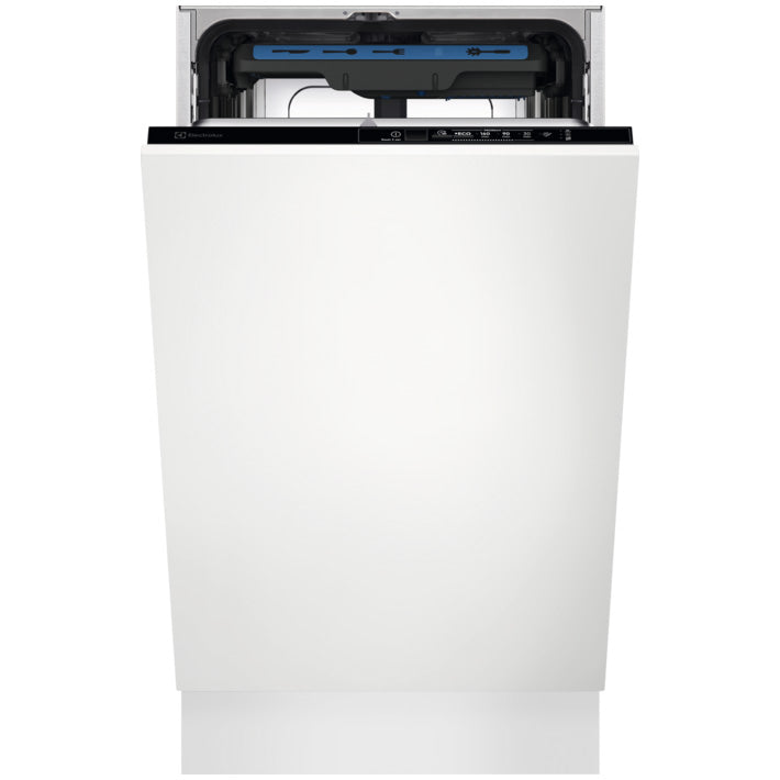 Masina de spalat vase incorporabila Slim Electrolux EEA13100L, 9 seturi, 6 programe, Clasa F, MaxiFlex, AirDry, QuickSelect, Motor inverter, Afisaj digital, 45 cm