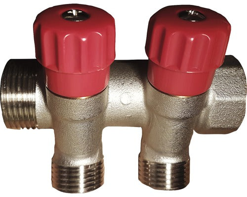 Distribuitor Cu Robinet 3/4”, 2 Iesiri, Rosu