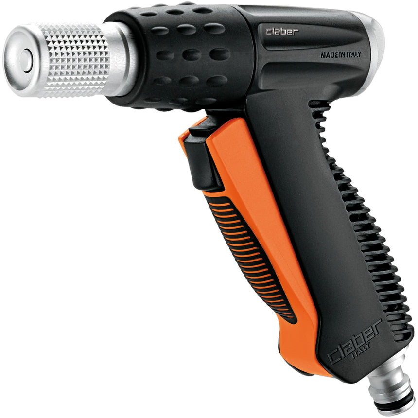 Pistol pentru udat/stropit Claber Metal Jet Confort,2 functii,debit reglabil,maner cauciuc