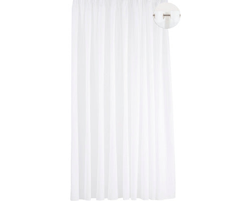 Perdea Cu Inele Sable Uni Alb 300x245 Cm