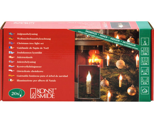Ghirlanda De Luminite Tip Lumanare Konstsmide Inghetate Distanta Intre Lumini 70 Cm 20 Buc Alb Cald