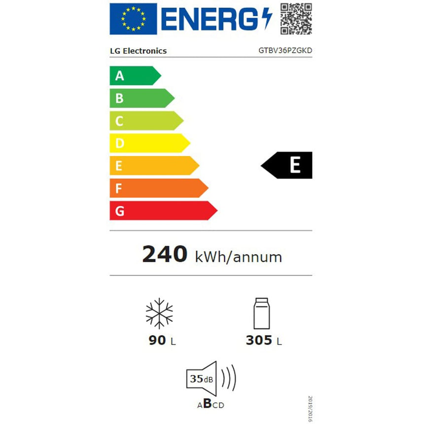 Frigider Cu Doua Usi LG GTBV36PZGKD, No Frost, 395 L, H 176 Cm, Clasa E, Argintiu