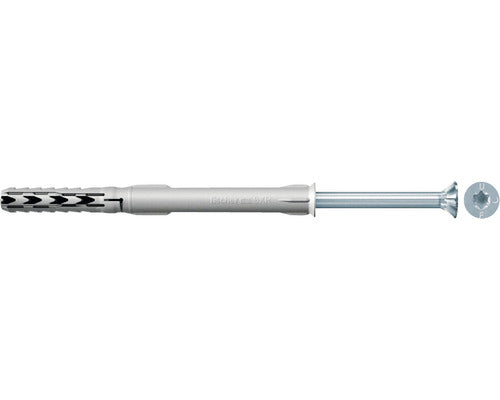 Dibluri Plastic Cu Surub Fischer Sxr 8x150 Mm, 25 Bucati, Cap Inecat, Pentru Rame/tocuri