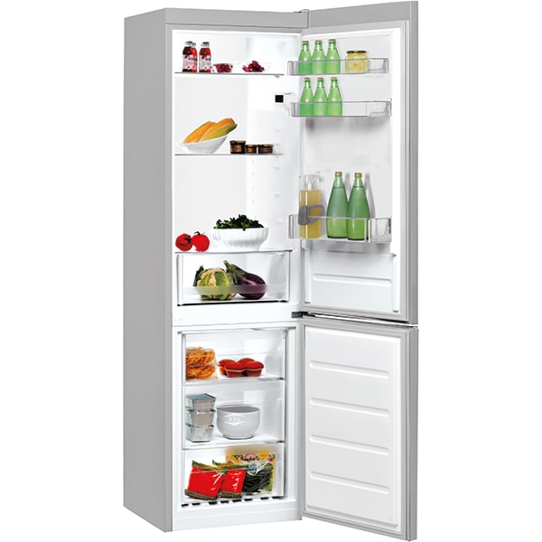 Combina frigorifica Indesit LI7S1ES, 308 l, Clasa F, Fast cooling, Less frost, Fresh box, H 176 cm, Argintiu