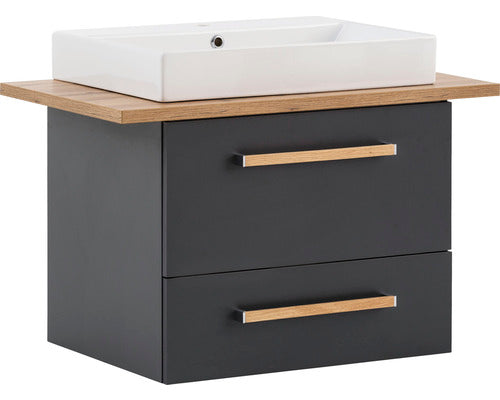 Set Duo 822, Include Baza Lavoar Suspendat si Lavoar, 82,2 cm, Antracit
