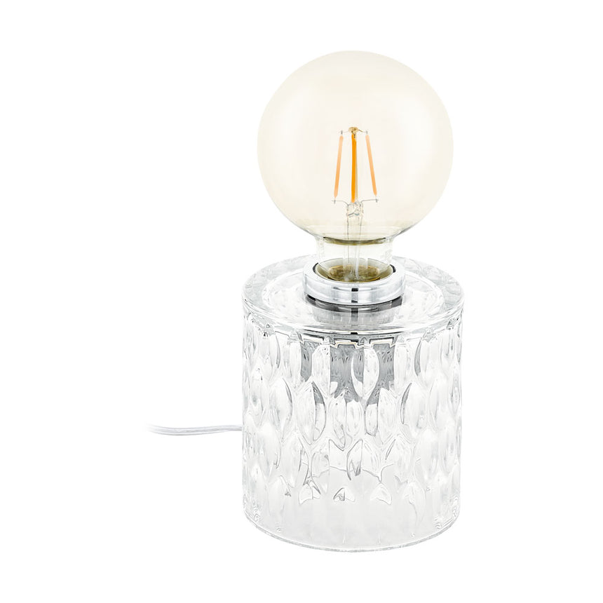 Veioza CERCAMAR, EGLO, E27, 1x40W, sticla, transparenta, 12 x 11 cm, intrerupator pe fir