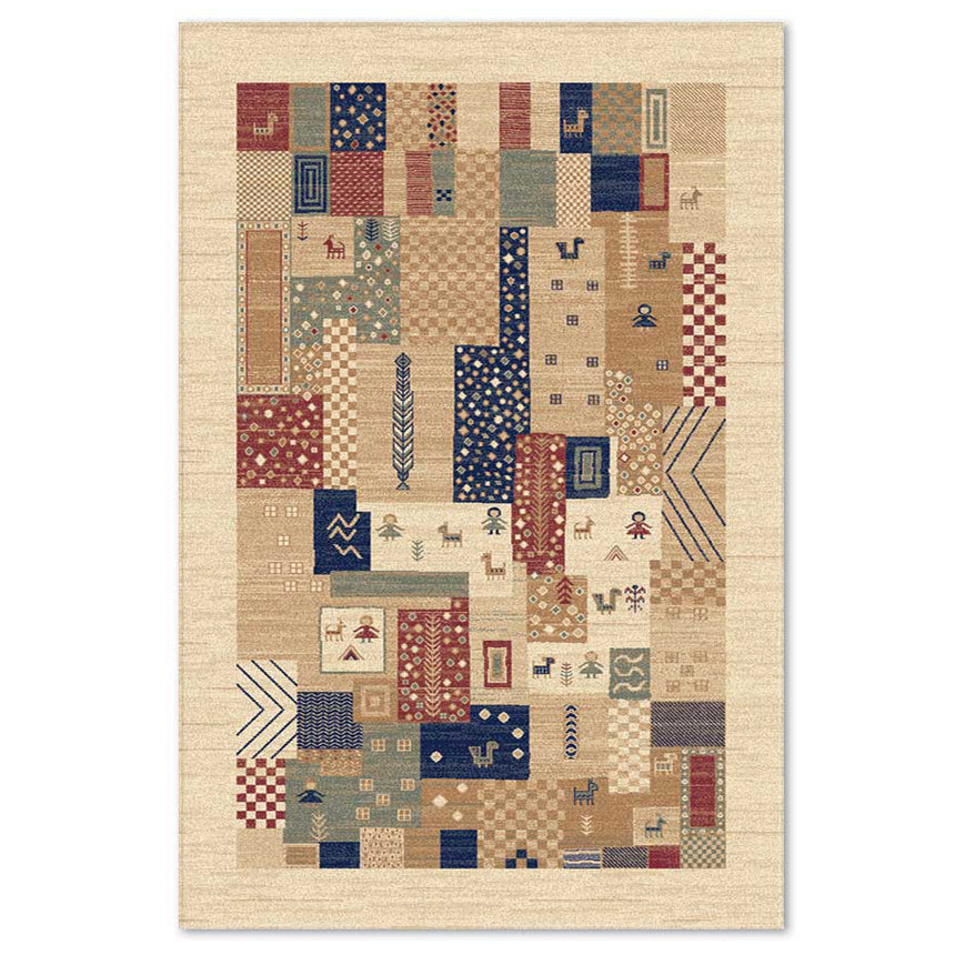 Covor Carpeta sintetic, Colectia Atlas 8270-1-41333, 80 x 150 cm, Multicolor, Model rustic