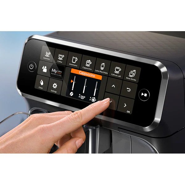 Espressor automat Philips Seria 4300 EP4346/70, Cu spuma LatteGo, 8 programe, Afisaj TFT, Negru
