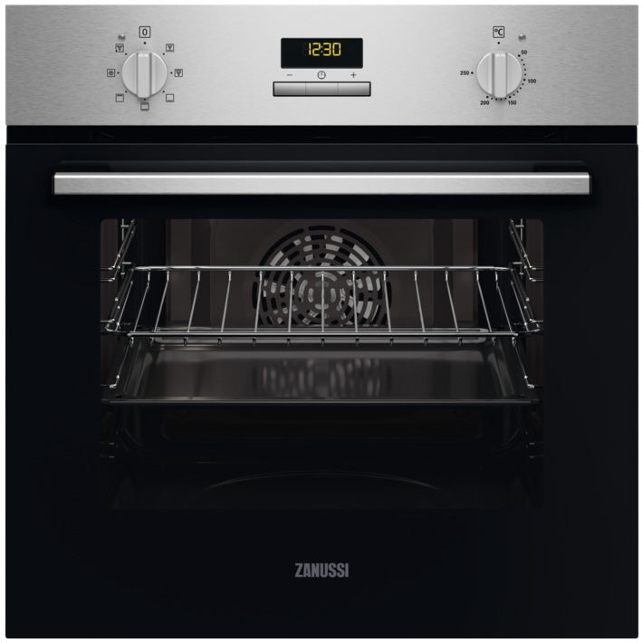 Cuptor incorporabil Zanussi ZOCEC2X2, Electric, 65 l, 7 programe, Convectie, Grill, Autocuratare catalitica, Clasa A, Inox antiamprenta