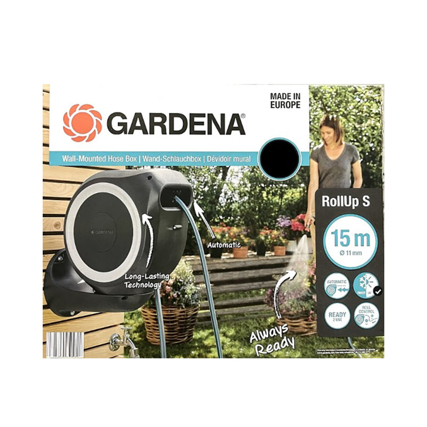 Cutie pentru furtun Gardena, S, 15 m, Alb/Negru