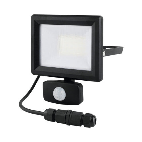 Proiector cu LED integrat Luceco 20W 1600 lumeni IP65, senzor de miscare, lumina neutra