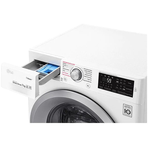 Masina de spalat rufe frontala LG F2WN2S7S4E, 7 kg, 1200rpm, Clasa E, Alb