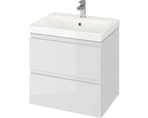 Pachet Cersanit 976 MODUO S801-222-DSM, dulap, 2 sertare, inchidere lenta, manere ascunse + lavoar, 59.5 x 44.7 x 57 cm