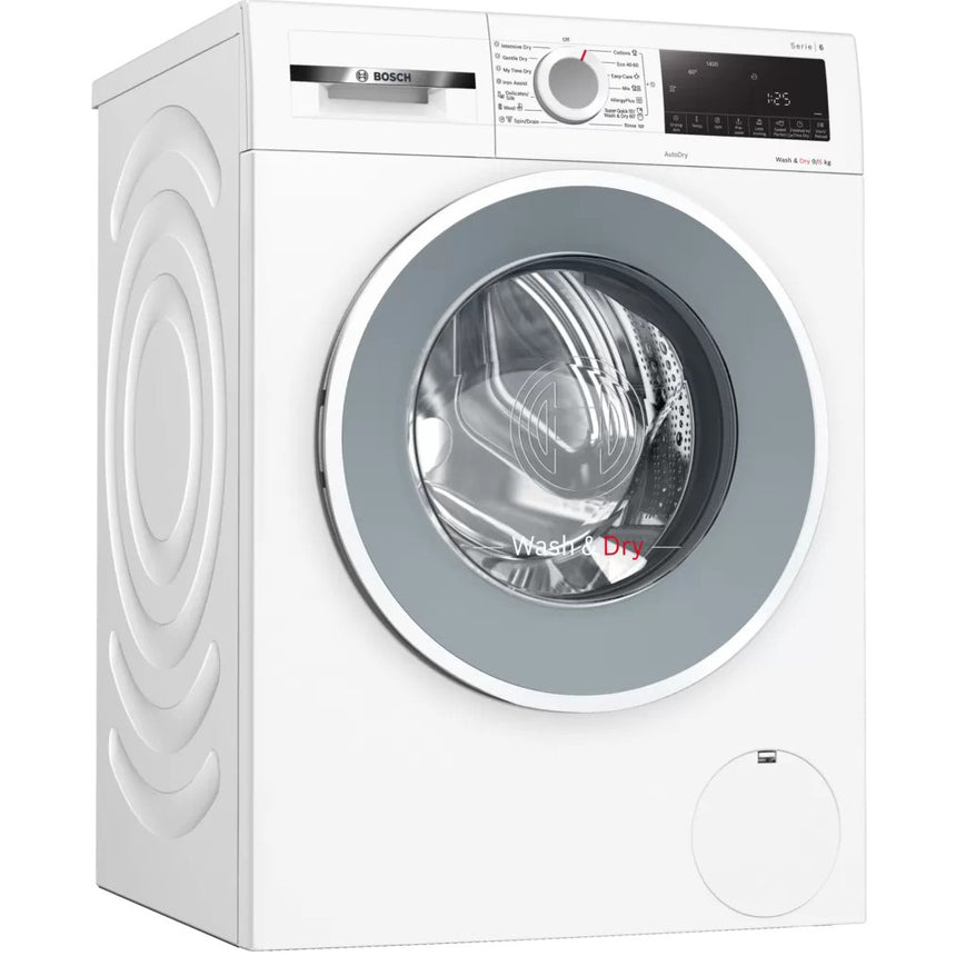 Masina de spalat rufe cu uscator Bosch WNA14400BY, 9 kg spalare, 6 kg uscare, 1400 RPM, Clasa C, EcoSilence Drive, AutoDry, ActiveWater, Alb
