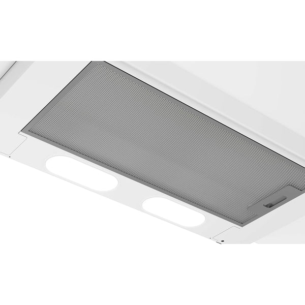 Hota incorporabila telescopica HNT61110WH, Putere de absorbtie 291 mc/h, Filtre de carbon incluse, Filtre metalice anti-grasime, 3 Trepte de viteza, iluminare LED, 60 cm, Alb
