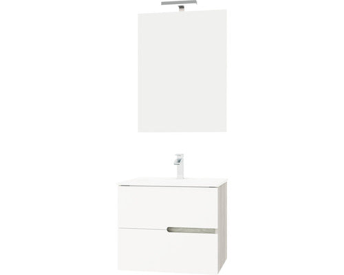 Mobilier Baie Savini Due Miami 60 cm, include Baza Lavoar Ceramic si Glinda, Alb
