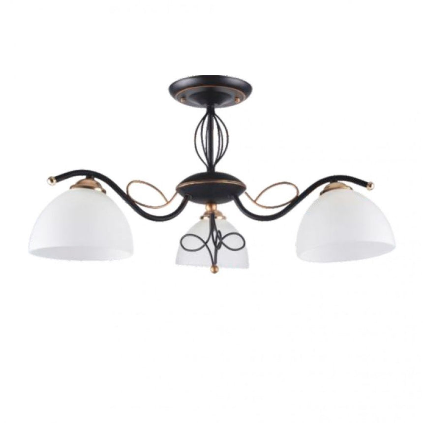 Lustra Eloro 3, E27, Negru/Bronz, Klausen