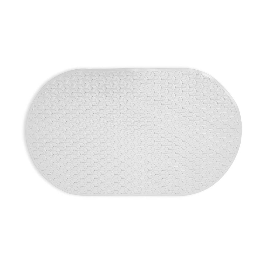 Covor antiderapant cada, Frandis, 69 x 39 cm, alb, material PVC si fibra din amidon porumb