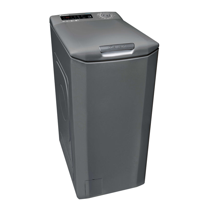 Masina de spalat rufe cu incarcare verticala Candy CSTG 28TVRE/1-S, 8 kg, 1200 rpm, Mix Power Systems, Gentle Touch Opening, Clasa F, Antracit