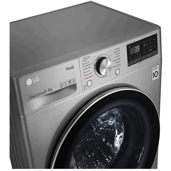 Masina de spalat rufe cu uscator LG F4DV709S2TE, Spalare 9 kg, Uscare 6 kg, 1400 rpm, Clasa A, Motor AI Direct Drive, Steam+, TurboWash, ThinQ, Argintiu