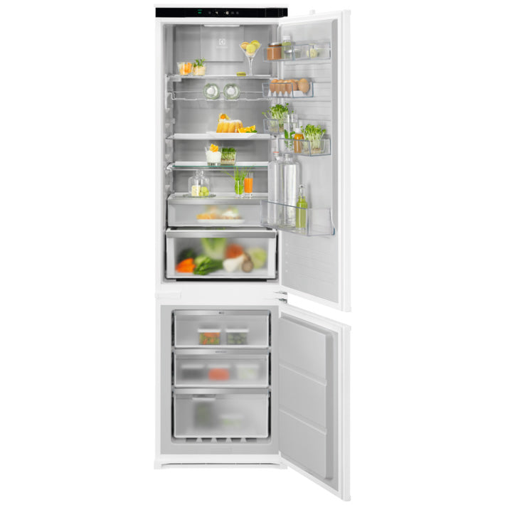Combina frigorifica incorporabila Electrolux ENC8MD19S, 276 l, Fresh Frost Free - No Frost, CustomFlex, Control electronic, Control umiditate, Ventilator interior, Clasa D, H 189 cm