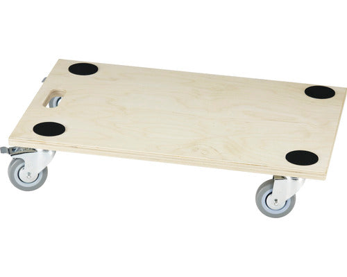 Platforma Pentru Transport Tarrox Max. 300kg 590x390x18 Mm, Roti Pivotante Din Cauciuc, Cu Frana Si Blocarea Directiei