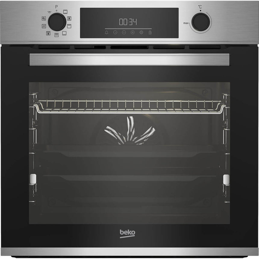 Cuptor incorporabil Beko BBIM12300XPSE, Electric, 72 l, Autocuratare pirolitica, AEROperfect, SoftClose door, SteamShine, Grill, Display LED, Clasa A+, Inox