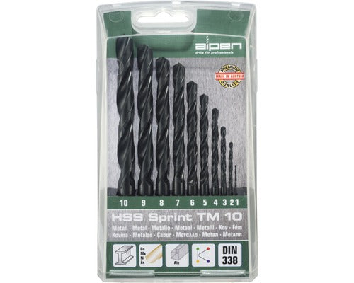 Set Burghie Metale Hss Alpen Ø1-10 Mm, 10 Piese