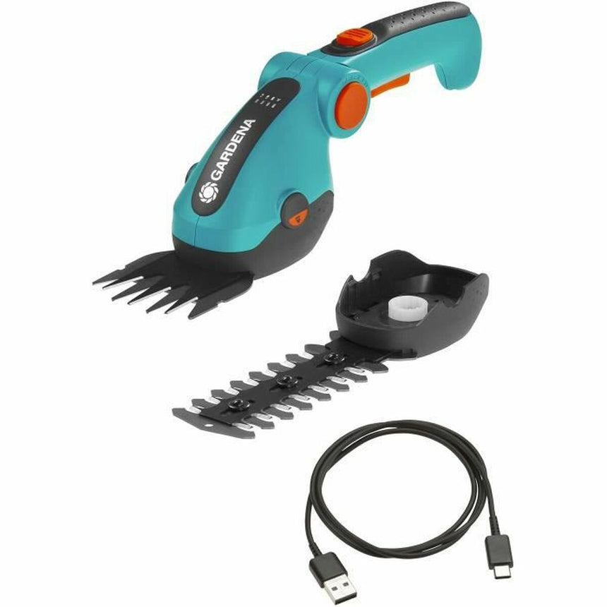 Foarfeca de gradinarit Gardena Comfortcut Li, set cu lama pentru taiat arbusti, 3.6 V, 3.0 AH, cablu USB-C
