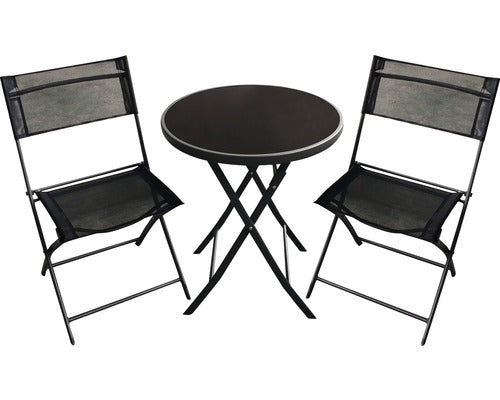 Set Mobilier Balcon Garden Place 3 Piese 2 Locuri Negru