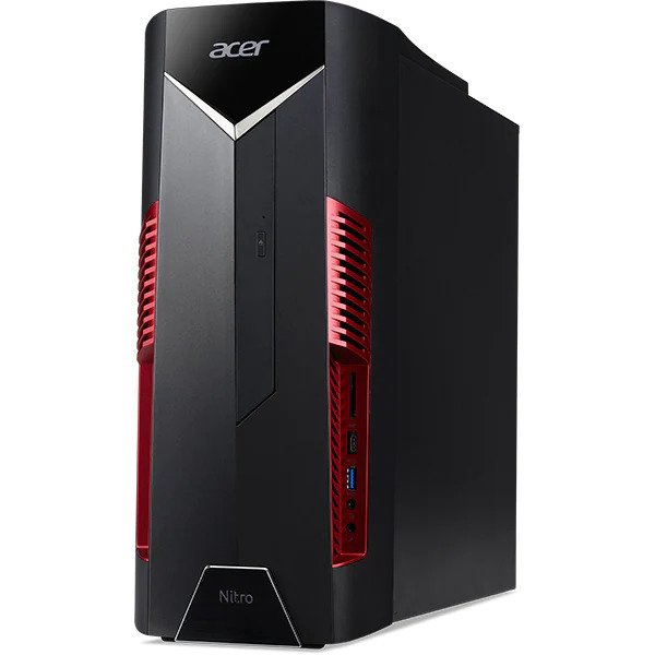 Sistem Desktop Gaming ACER Nitro N50-110, AMD Ryzen 5-3600X pana la 4.4GHz, 16GB, SSD 512GB, NVIDIA GeForce GTX 1650 4GB, Free DOS, Negru
