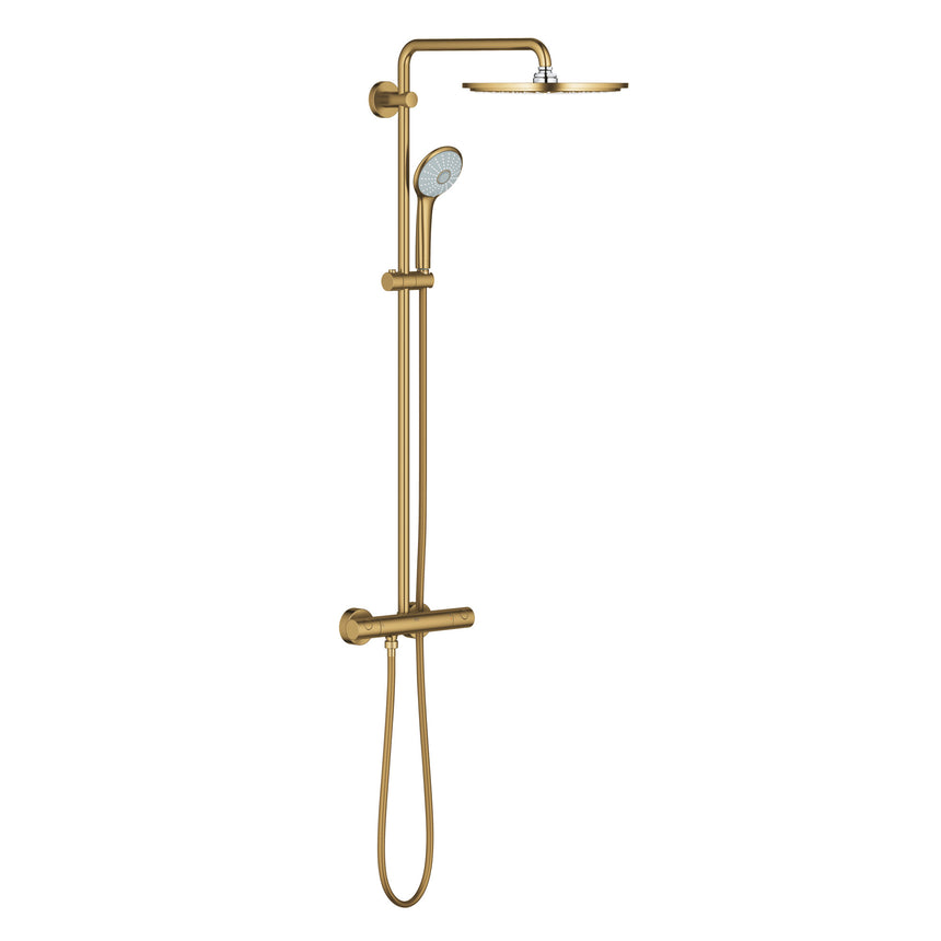 Sistem de dus Grohe Euphoria 310, 1/2'', aparent, termostat, 310 mm, 3 functii, mat, auriu, 26075GN0
