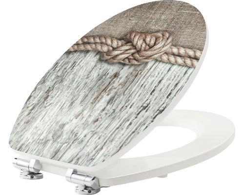 Capac WC form & style Sculpture Rope, inchidere lenta, usor detasabil, 46,2x36,5 cm