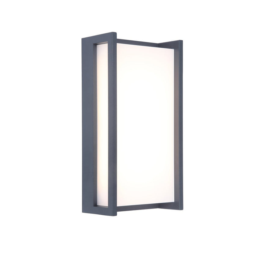 Aplica pentru exterior, Lutec Qubo, dreptunghiular, gri inchis