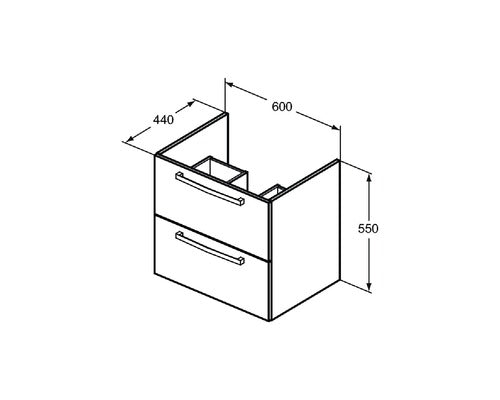 Mobilier suspendat Ideal Standard Tempo, PAL, 61x56.5 cm, Alb lucios