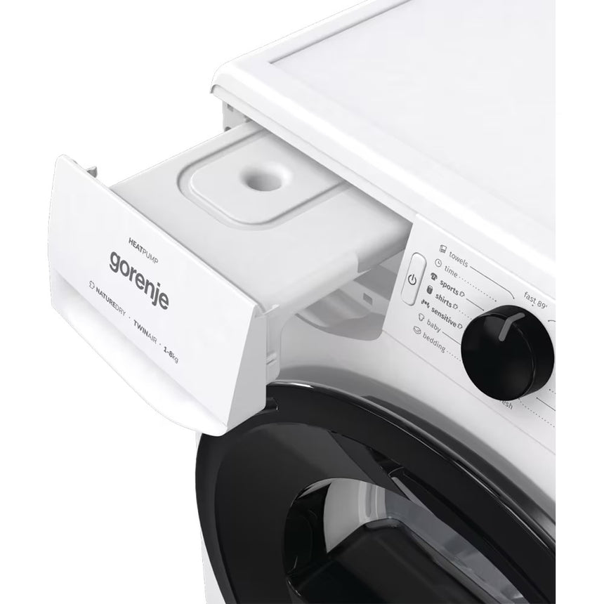 Uscator de Rufe GORENJE D2NE82/GN, Pompa de Caldura, 8 kg, 16 Programe, Clasa A++, Alb