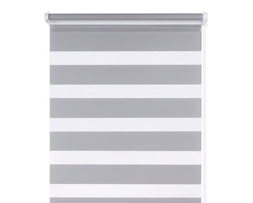 Rulou Dublu Zebra Bej Rustic 100x100 Cm, Caseta Alba