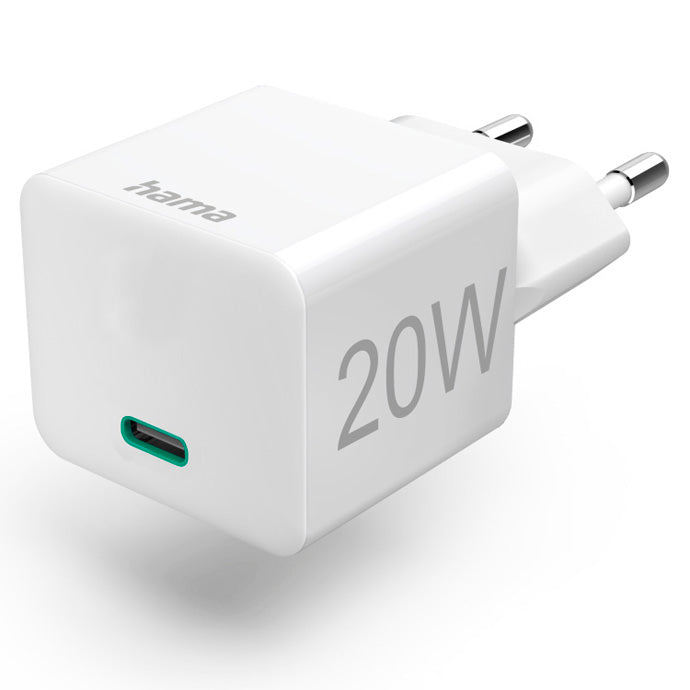 Incarcator retea Hama, Mini, PD/QC, USB-C, Alb