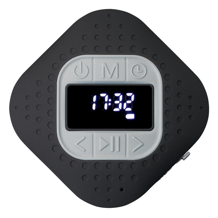 Radio cu ceas Lenco BAR-013BK, Timer, IPX4, FM, Bluetooth, Ventuza, Negru
