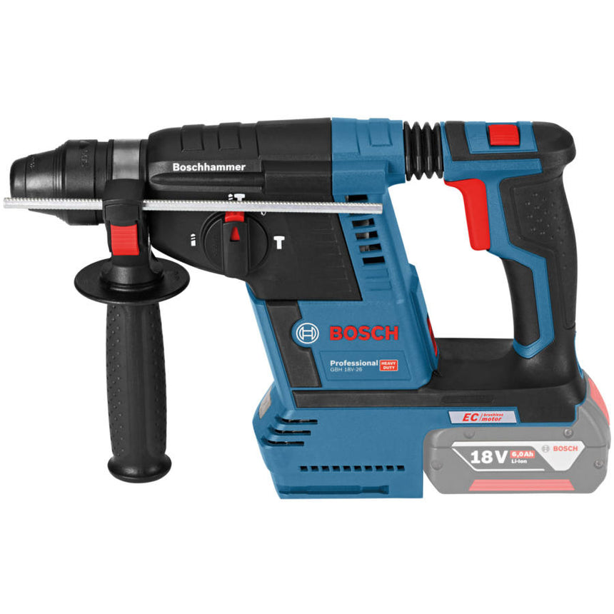 Ciocan rotopercutor Bosch Professional GBH 18V-26 F, 18 V, 2.6 J, 890 RPm, 4350 percutii/min, accesorii incluse, fara acumulator/incarcator