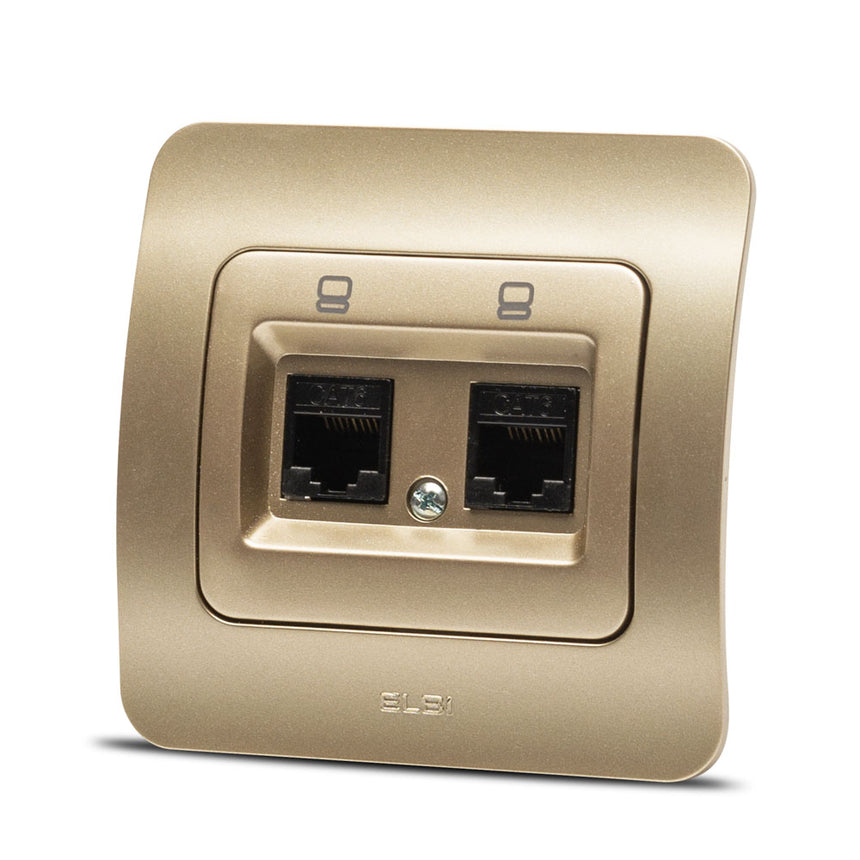 Priza Dubla UTP RJ45 Elbi Jazz Cat6 Incastrat Titan ST