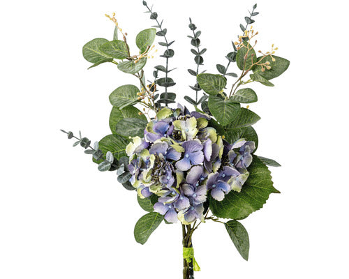 Buchet Artificial Mix Hortensii H 56 Cm Albastru