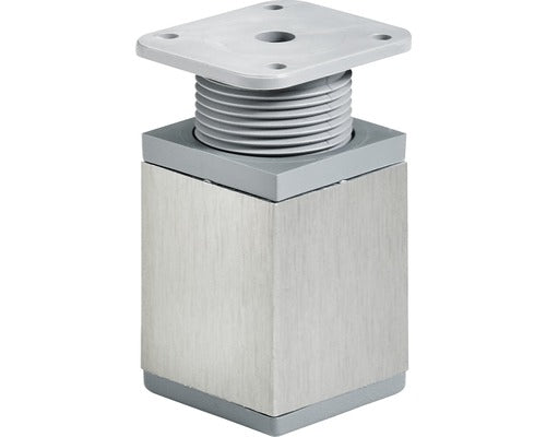 Picior Mobila Patrat Hettich 40x40x(60-75) Mm, Inaltime Reglabila, Otel Inoxidabil