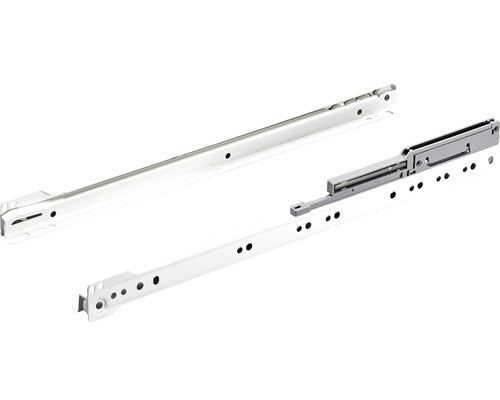 Glisiere Tip Sina Cu Bile Hettich 450mm, Max. 20kg, Cu Amortizor, Otel Vopsit Alb, 1 Pereche