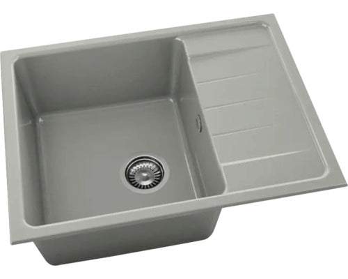 Chiuveta Bucatarie Marmura Compozita Cu O Cuva Fat Avangard 238 65x49 Cm, Cu Picurator, Reversibila, Inox
